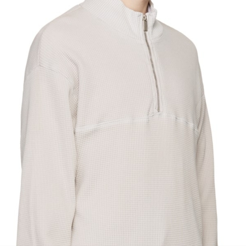 Cotton Citizen New waffle knit cotton sweater. Turtleneck. Half-zip closure. - Picture 5 of 11